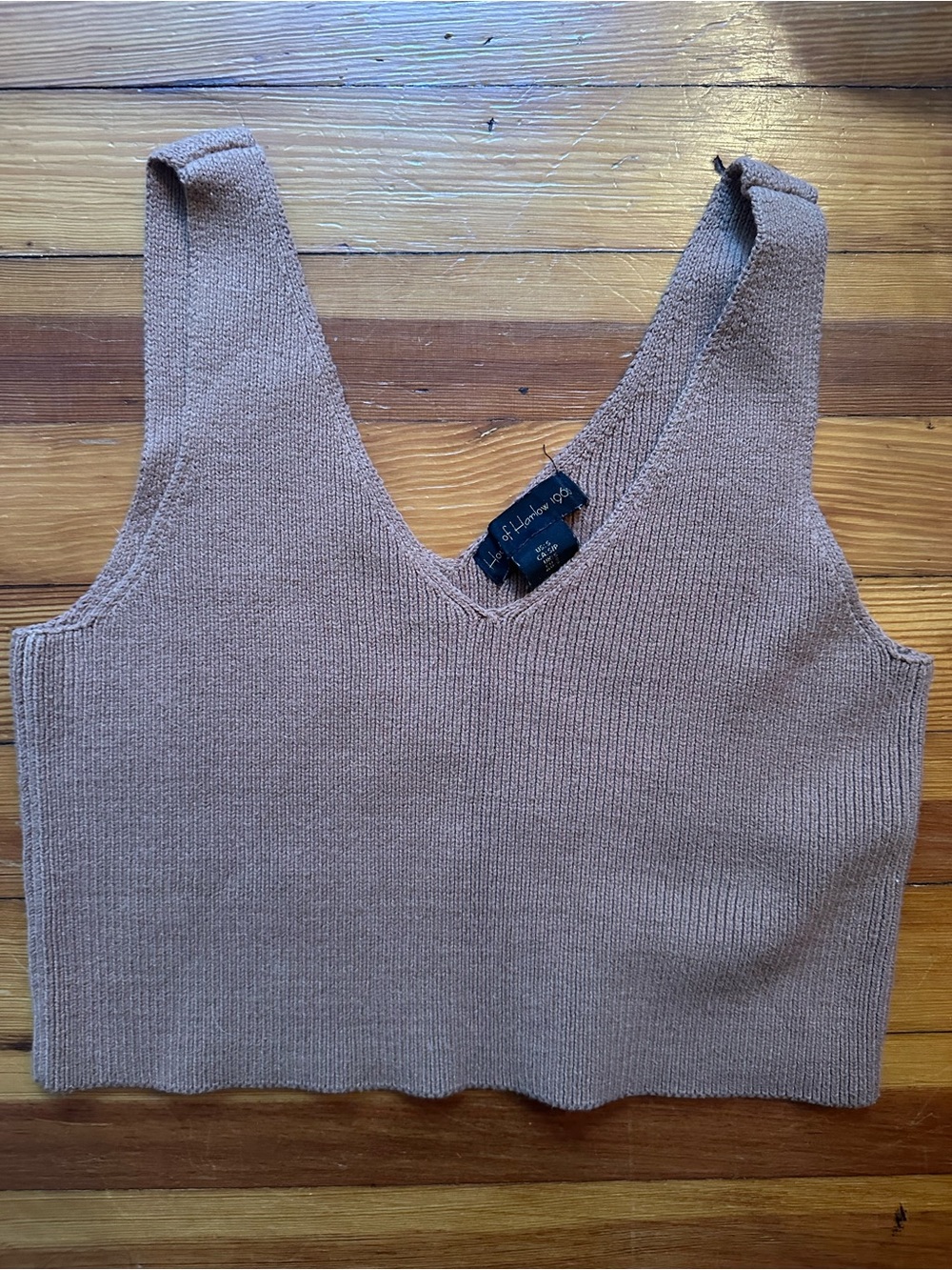 Cropped Knit Tank in Taupe